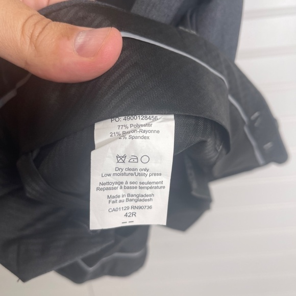 NWT Van Heusen Talon Suit Set Jacket 42R Pants 35W 32L Charcoal Grey - Picture 10 of 13